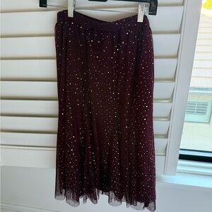 HD in Paris Burgundy Midi Skirt with Sequins